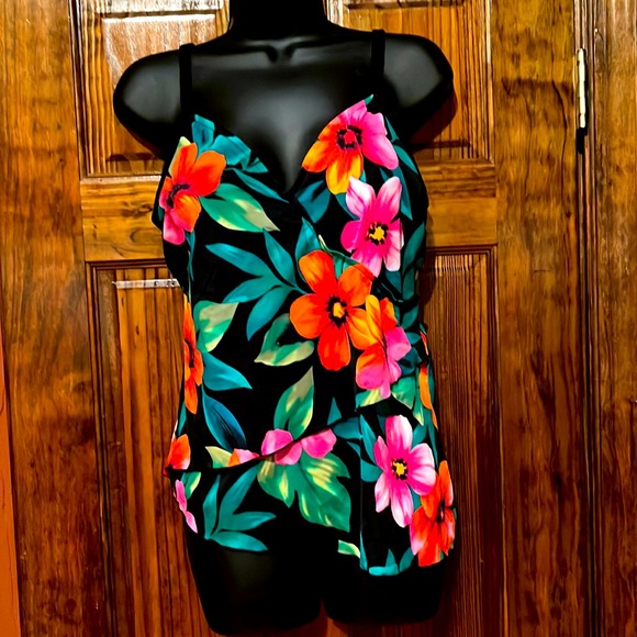 Slim Shaper Other - Tropical Floral Print Tankini Top